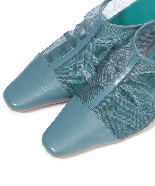 JEANASIS(ジーナシス)の「ギャザースクエアミュール/261969(パンプス・レディース・ブラック/ブルー/パイソン・MEDIUM/LARGE)」の6枚目の写真