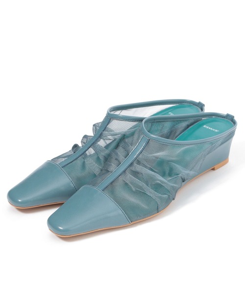 JEANASIS(ジーナシス)の「ギャザースクエアミュール/261969(パンプス・レディース・ブラック/ブルー/パイソン・MEDIUM/LARGE)」の10枚目の写真