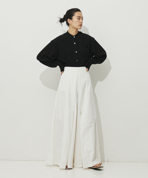 N.O.R.C（ノーク）の「バックサテンバンドカラーシャツ（シャツ/ブラウス・レディース・グリーン/ブラック/ホワイト・S/M）」の3枚目の写真
