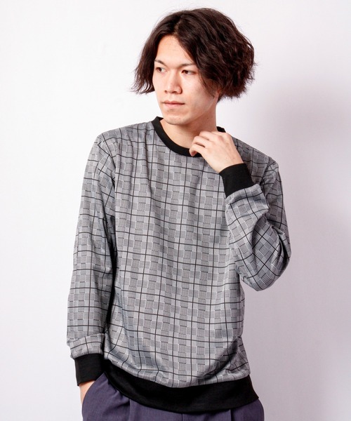 House of Blues(ハウスオブブルース)の「グレンチェックJQDクルーネックカットソー(Tシャツ/カットソー・メンズ・A/B・M/L)」の5枚目の写真