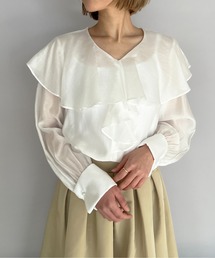 PICCIN | ラッフルカラーダブルカフスブラウス(シャツ/ブラウス)