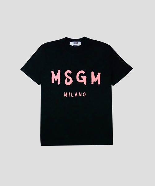 MSGM（エムエスジーエム）の「【NEW】MSGM ブラッシュロゴTシャツ（Tシャツ/カットソー・レディース・ホワイト×ピンク/ライトピンク/ブラック×ピンク/ライラック・XS/S/M/L）」の3枚目の写真