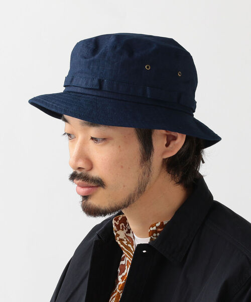 BEAMS PLUS(ビームスプラス)の「BEAMS PLUS / インディゴ リップストップ ジャングルハット(キャップ・メンズ・インディゴブルー・ONE SIZE)」の3枚目の写真