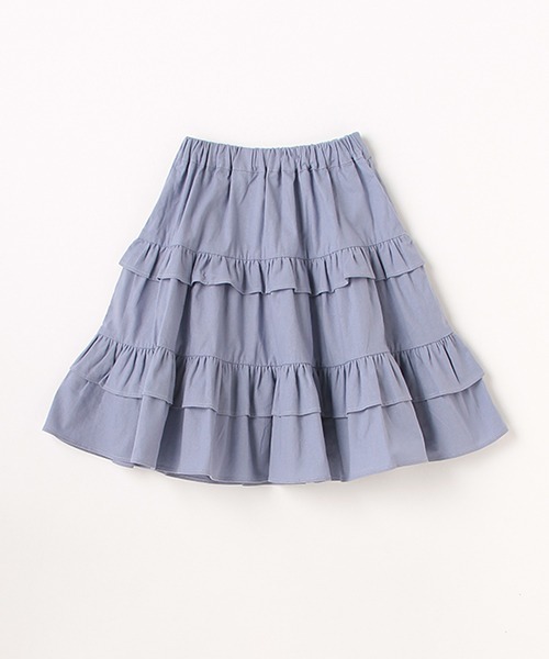 b・ROOM（ビールーム）の「ロングティアードスカート（スカート・キッズ・オフホワイト/モスグリーン/ブルー・120cm/130cm/100cm/110cm/90cm）」の5枚目の写真