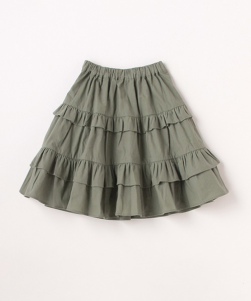 b・ROOM（ビールーム）の「ロングティアードスカート（スカート・キッズ・オフホワイト/モスグリーン/ブルー・120cm/130cm/100cm/110cm/90cm）」の9枚目の写真