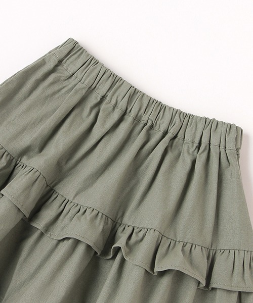 b・ROOM（ビールーム）の「ロングティアードスカート（スカート・キッズ・オフホワイト/モスグリーン/ブルー・120cm/130cm/100cm/110cm/90cm）」の7枚目の写真