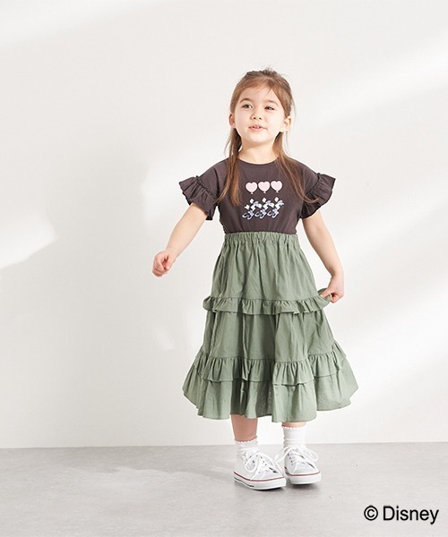 b・ROOM（ビールーム）の「ロングティアードスカート（スカート・キッズ・オフホワイト/モスグリーン/ブルー・120cm/130cm/100cm/110cm/90cm）」の15枚目の写真