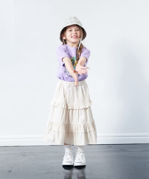 b・ROOM（ビールーム）の「ロングティアードスカート（スカート・キッズ・オフホワイト/モスグリーン/ブルー・120cm/130cm/100cm/110cm/90cm）」の18枚目の写真