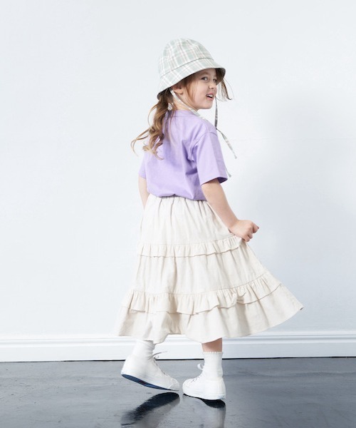 b・ROOM（ビールーム）の「ロングティアードスカート（スカート・キッズ・オフホワイト/モスグリーン/ブルー・120cm/130cm/100cm/110cm/90cm）」の19枚目の写真