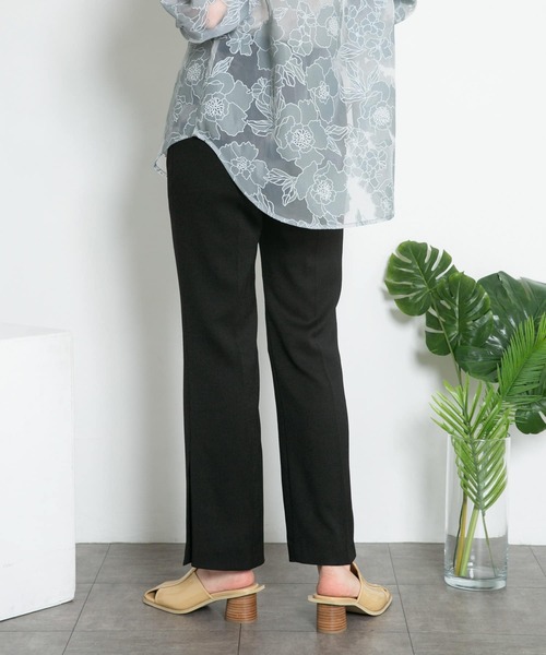 KBF（ケイビーエフ）の「サイドスリットフレアパンツ（その他パンツ・レディース・ブラック/ベージュ系その他/グリーン・ONE）」の2枚目の写真