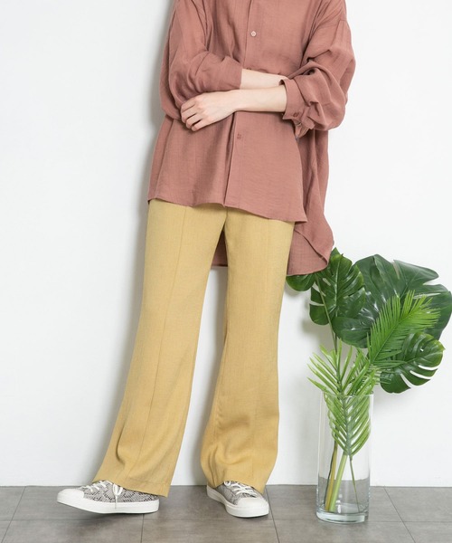 KBF（ケイビーエフ）の「サイドスリットフレアパンツ（その他パンツ・レディース・ブラック/ベージュ系その他/グリーン・ONE）」の5枚目の写真