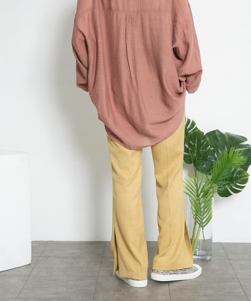 KBF（ケイビーエフ）の「サイドスリットフレアパンツ（その他パンツ・レディース・ブラック/ベージュ系その他/グリーン・ONE）」の6枚目の写真