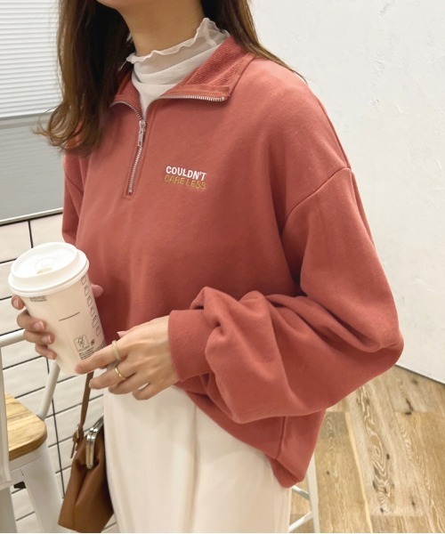 apres jour(アプレジュール)の「ハーフジップスウェット【ZOZOTOWN限定アイテム】(スウェット・レディース・ナチュラル/アイボリー/オレンジ/ブラック・フリー/X-LARGE)」の4枚目の写真