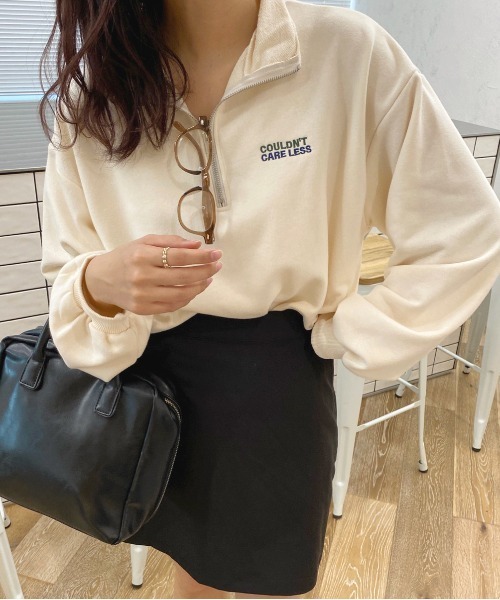 apres jour(アプレジュール)の「ハーフジップスウェット【ZOZOTOWN限定アイテム】(スウェット・レディース・ナチュラル/アイボリー/オレンジ/ブラック・フリー/X-LARGE)」の2枚目の写真