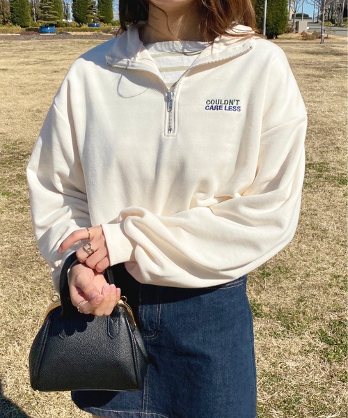 apres jour(アプレジュール)の「ハーフジップスウェット【ZOZOTOWN限定アイテム】(スウェット・レディース・ナチュラル/アイボリー/オレンジ/ブラック・フリー/X-LARGE)」の5枚目の写真