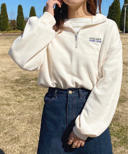 apres jour(アプレジュール)の「ハーフジップスウェット【ZOZOTOWN限定アイテム】(スウェット・レディース・ナチュラル/アイボリー/オレンジ/ブラック・フリー/X-LARGE)」の8枚目の写真