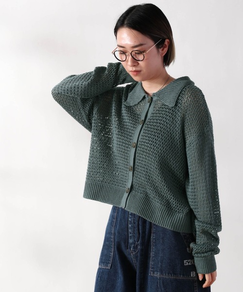 cepo(セポ)の「エリツキメッシュニットカーディガン(カーディガン/ボレロ・レディース・ブラック/イエロー/サックスブルー/ベージュ・M)」の4枚目の写真