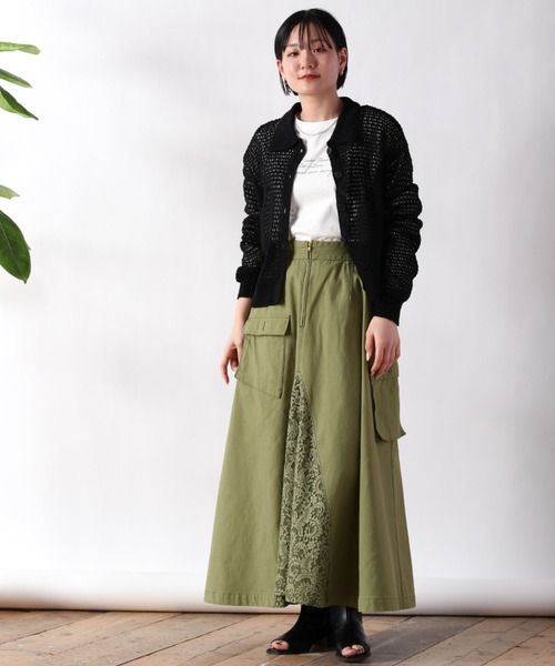 cepo(セポ)の「エリツキメッシュニットカーディガン(カーディガン/ボレロ・レディース・ブラック/イエロー/サックスブルー/ベージュ・M)」の2枚目の写真