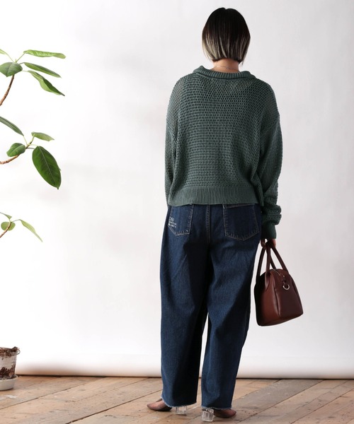 cepo(セポ)の「エリツキメッシュニットカーディガン(カーディガン/ボレロ・レディース・ブラック/イエロー/サックスブルー/ベージュ・M)」の14枚目の写真