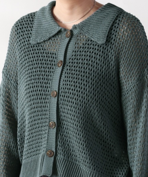 cepo(セポ)の「エリツキメッシュニットカーディガン(カーディガン/ボレロ・レディース・ブラック/イエロー/サックスブルー/ベージュ・M)」の13枚目の写真