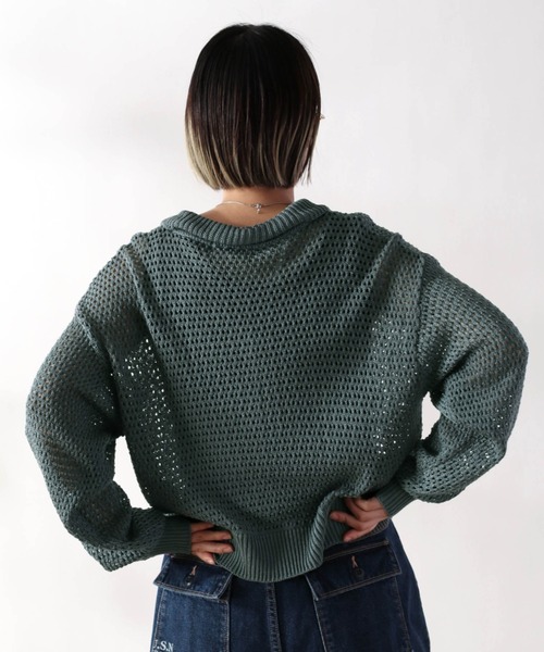 cepo(セポ)の「エリツキメッシュニットカーディガン(カーディガン/ボレロ・レディース・ブラック/イエロー/サックスブルー/ベージュ・M)」の12枚目の写真