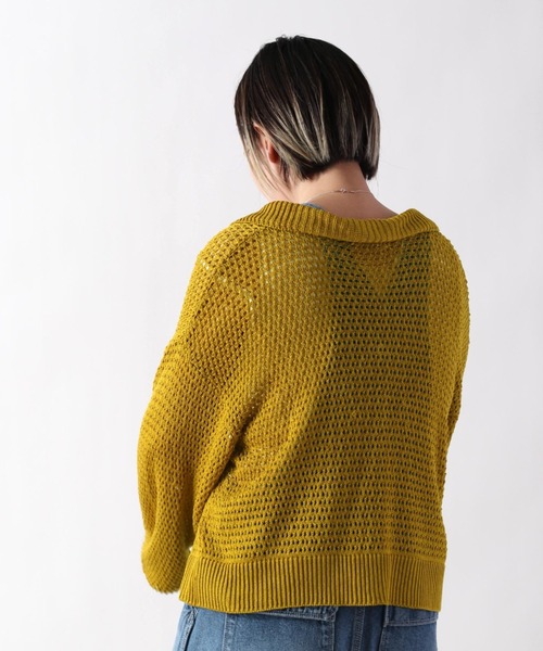 cepo(セポ)の「エリツキメッシュニットカーディガン(カーディガン/ボレロ・レディース・ブラック/イエロー/サックスブルー/ベージュ・M)」の19枚目の写真