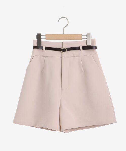 MAJESTIC LEGON（マジェスティックレゴン）の「ベルト付ハイウエストショートパンツ（その他パンツ・レディース・アイボリー/ピンク/ネイビー・MEDIUM）」の3枚目の写真