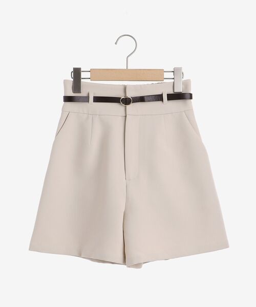MAJESTIC LEGON（マジェスティックレゴン）の「ベルト付ハイウエストショートパンツ（その他パンツ・レディース・アイボリー/ピンク/ネイビー・MEDIUM）」の2枚目の写真