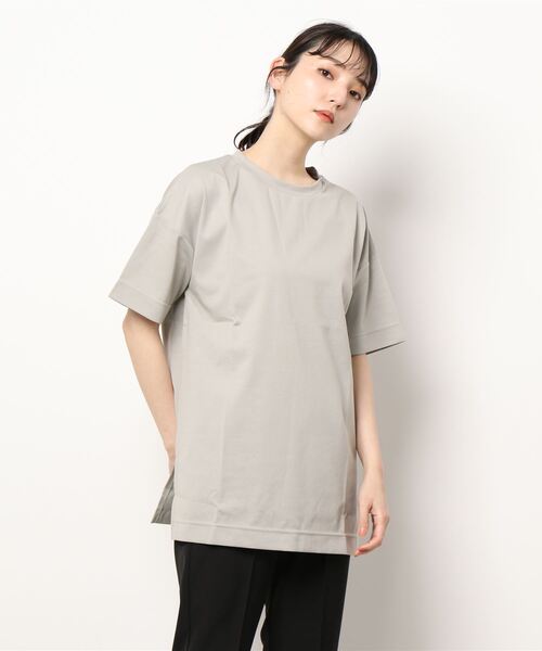 BELLUNA(ベルーナ)の「涼やか裏サラ心地綿入りチュニック(Tシャツ/カットソー・レディース・ライトグレー/ブラウン系その他2/ブラウン系その他/ブルーグレー・X-LARGE/LARGE/MEDIUM)」の12枚目の写真