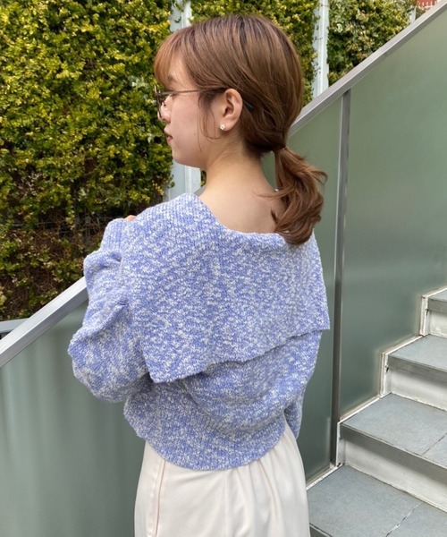 one after another NICE CLAUP(ワンアフターアナザーナイスクラップ)の「メランジセーラーカラーカーディガン(カーディガン/ボレロ・レディース・ネイビー/ピンク系/ブルー/アイボリー・FREE)」の18枚目の写真