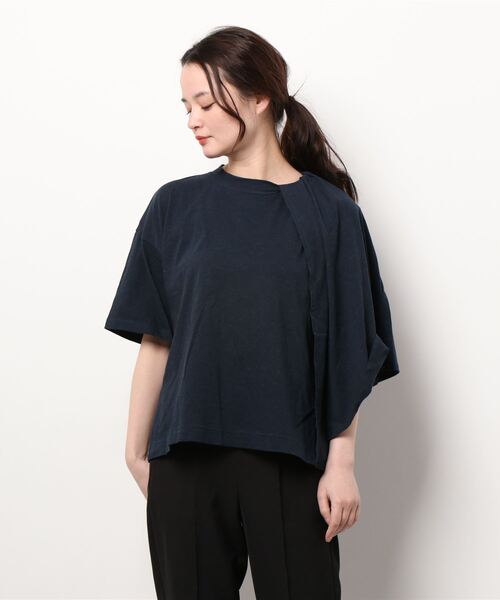 EARIH(アーリ)の「EARIH(アーリー)アシンメトリーTシャツ(Tシャツ/カットソー・レディース・ネイビー・FREE)」の5枚目の写真