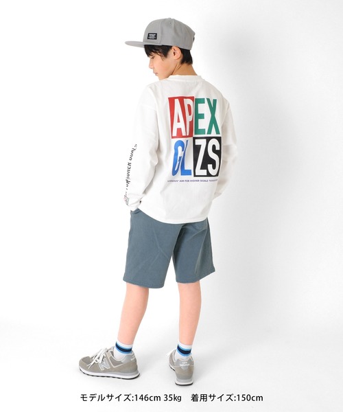 GLAZOS（グラソス）の「天竺・USAコットンドロップショルダー バックプリントＢＩＧロゴ長袖Ｔシャツ（Tシャツ/カットソー・キッズ・ホワイト/チャコールグレー/ネイビー・130cm/160cm/150cm/170cm/140cm）」の18枚目の写真