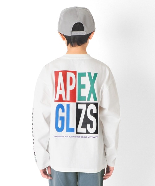 GLAZOS（グラソス）の「天竺・USAコットンドロップショルダー バックプリントＢＩＧロゴ長袖Ｔシャツ（Tシャツ/カットソー・キッズ・ホワイト/チャコールグレー/ネイビー・130cm/160cm/150cm/170cm/140cm）」の14枚目の写真