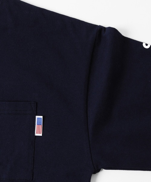 GLAZOS（グラソス）の「天竺・USAコットンドロップショルダー バックプリントＢＩＧロゴ長袖Ｔシャツ（Tシャツ/カットソー・キッズ・ホワイト/チャコールグレー/ネイビー・130cm/160cm/150cm/170cm/140cm）」の9枚目の写真