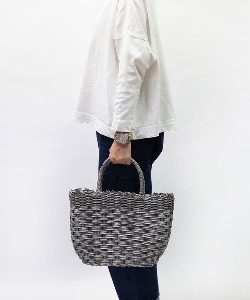 MAKE UP(メイクアップ)の「MAKE UP 軽量PEトートバックL/かごバッグ(巾着付)(トートバッグ・レディース・ダークブラウン/ベージュ/グレー/アイボリー・FREE)」の10枚目の写真