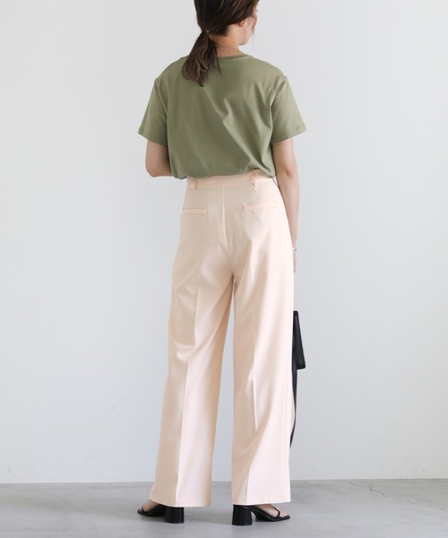 センタープレスカジュアルストレートパンツ（スラックス