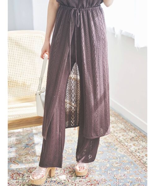 dazzlin（ダズリン）の「ロングクロシェニットトップス（ベスト・レディース・オフホワイト/パープル/ブラウン・FREE）」の7枚目の写真