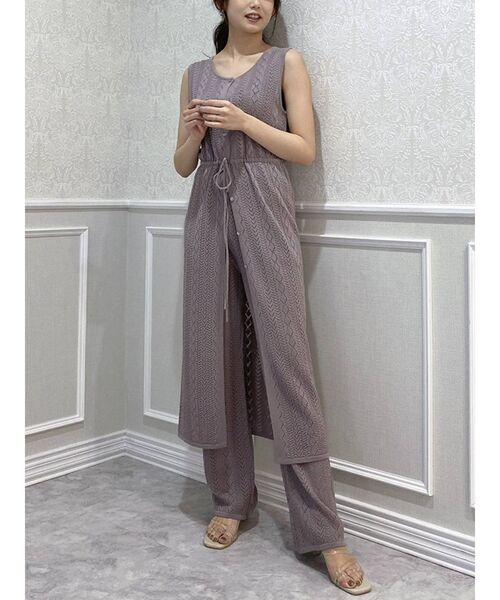 dazzlin（ダズリン）の「ロングクロシェニットトップス（ベスト・レディース・オフホワイト/パープル/ブラウン・FREE）」の9枚目の写真