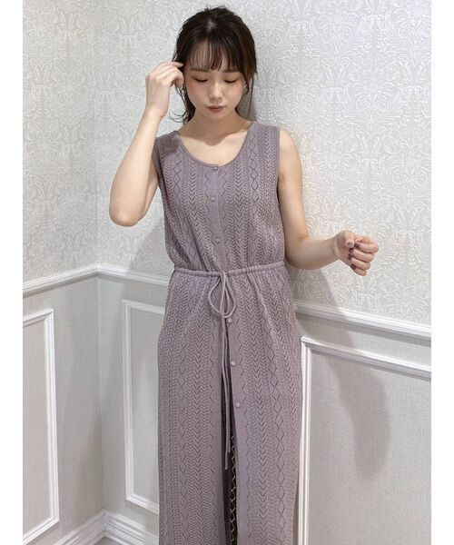 dazzlin（ダズリン）の「ロングクロシェニットトップス（ベスト・レディース・オフホワイト/パープル/ブラウン・FREE）」の12枚目の写真