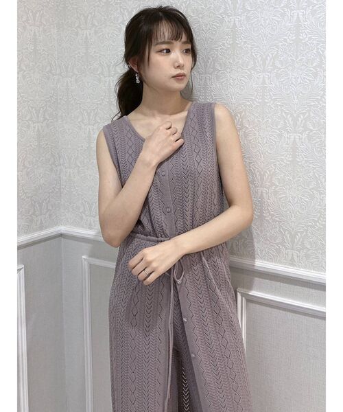 dazzlin（ダズリン）の「ロングクロシェニットトップス（ベスト・レディース・オフホワイト/パープル/ブラウン・FREE）」の13枚目の写真