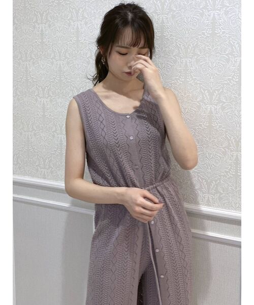 dazzlin（ダズリン）の「ロングクロシェニットトップス（ベスト・レディース・オフホワイト/パープル/ブラウン・FREE）」の14枚目の写真