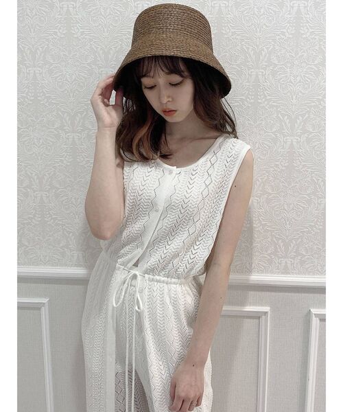 dazzlin（ダズリン）の「ロングクロシェニットトップス（ベスト・レディース・オフホワイト/パープル/ブラウン・FREE）」の18枚目の写真