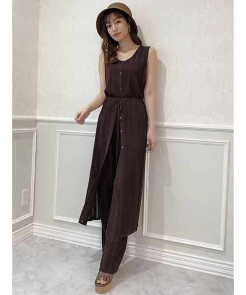 dazzlin（ダズリン）の「ロングクロシェニットトップス（ベスト・レディース・オフホワイト/パープル/ブラウン・FREE）」の21枚目の写真