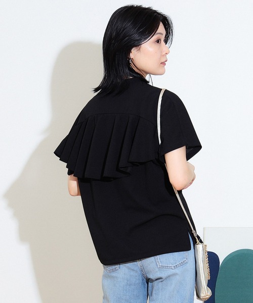 BEAMS HEART（ビームスハート）の「バックラッフル プルオーバー（Tシャツ/カットソー・レディース・ブラウン/ブラック/オフホワイト/サックスブルー・FREE）」の2枚目の写真