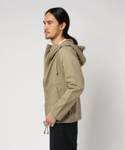 Denime(ドゥニーム)の「【MadeInJapan】40sフレンチワークマリンパーカー-ヘリンボーン-(その他アウター・メンズ・ベージュ/ブルー・SMALL/LARGE/MEDIUM)」の3枚目の写真