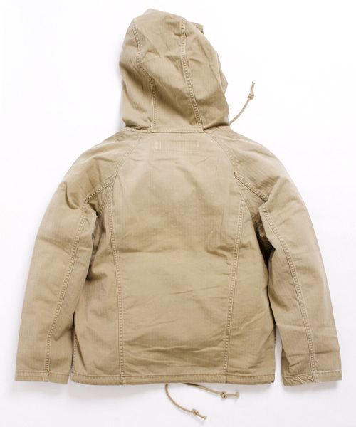 Denime(ドゥニーム)の「【MadeInJapan】40sフレンチワークマリンパーカー-ヘリンボーン-(その他アウター・メンズ・ベージュ/ブルー・SMALL/LARGE/MEDIUM)」の6枚目の写真