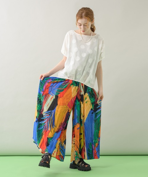 malla(マーラ)の「malla イペカビスコースペイントパンツ(その他パンツ・レディース・オレンジ・FREE)」の3枚目の写真