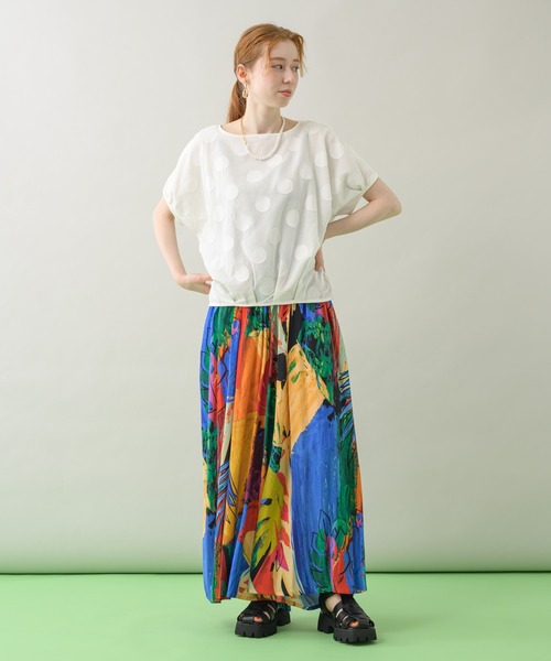 malla(マーラ)の「malla イペカビスコースペイントパンツ(その他パンツ・レディース・オレンジ・FREE)」の4枚目の写真