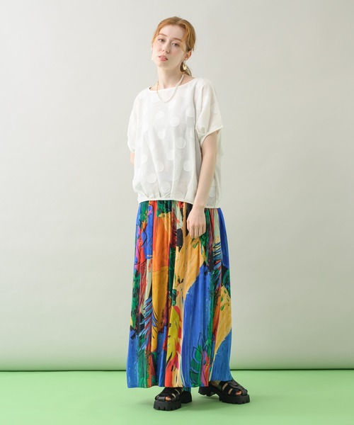 malla(マーラ)の「malla イペカビスコースペイントパンツ(その他パンツ・レディース・オレンジ・FREE)」の5枚目の写真