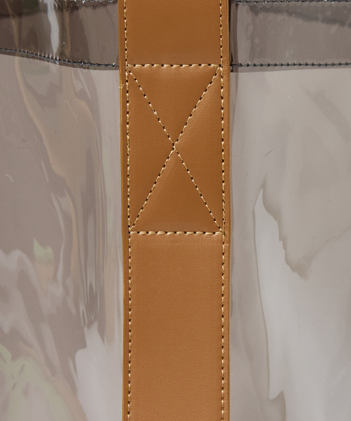 qualite（カリテ）の「【大人のクリアバッグ】PVCトート(ジュートポーチ付き)/A4トートバッグ/プールバッグ/海（トートバッグ・レディース・クリア/ベージュ/ブラック・フリー）」の12枚目の写真